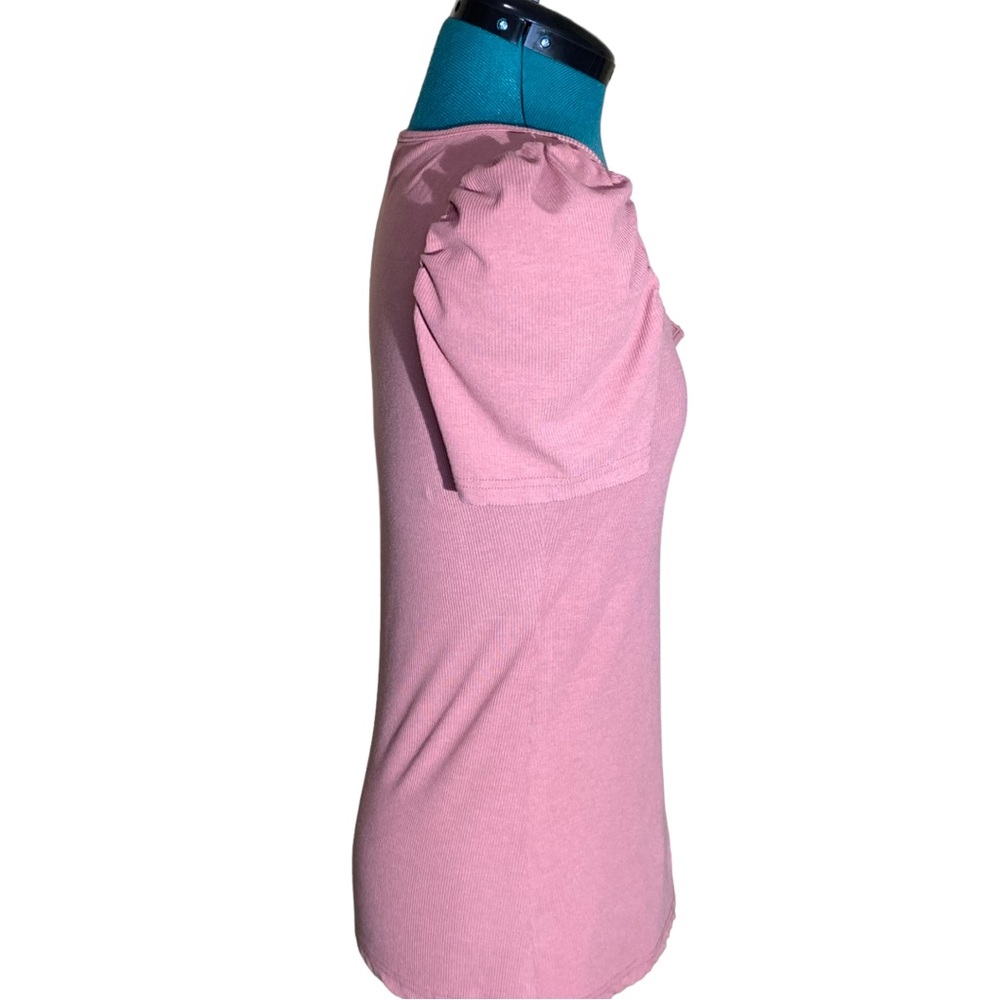 Puff-Sleeve Ribbed Tee - Picture 2 of 6